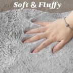 ThreadGlobe Fluffy Faux Rabbit Fur Rug Runner 2'x6', Ultra Soft & Non-Slip Rugs - Image 2
