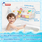UNEEDE Bath Toy Storage 3 Compartment Corner Bath Toy Storage Organizer
