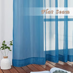 NICETOWN Voile Sheer Turquoise Curtains 90 inch Length, Grommet Airy Voile - Image 6