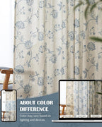 jinchan Linen Curtains Floral Curtain 84 Inch Length - Image 7