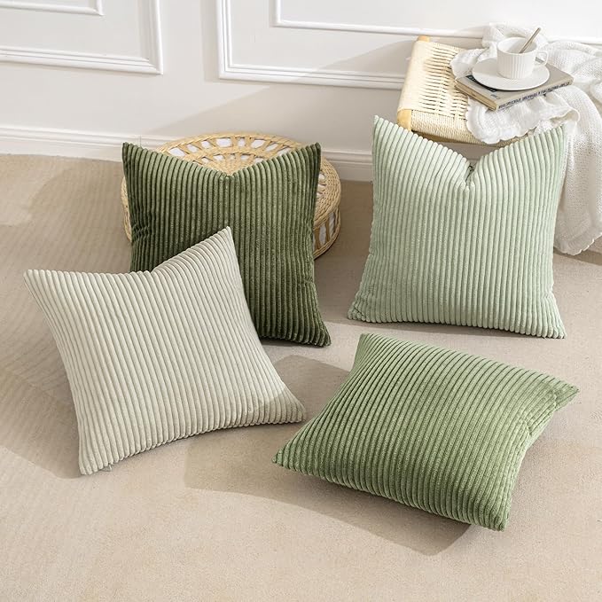MIULEE Decorative Throw Pillow Covers Set of 4 Summer Light Green Gradient - Image 6