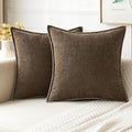 MIULEE Pack of 2 Couch Throw Pillow Covers 18x18 Inch Brown Farmhouse by MIULEE