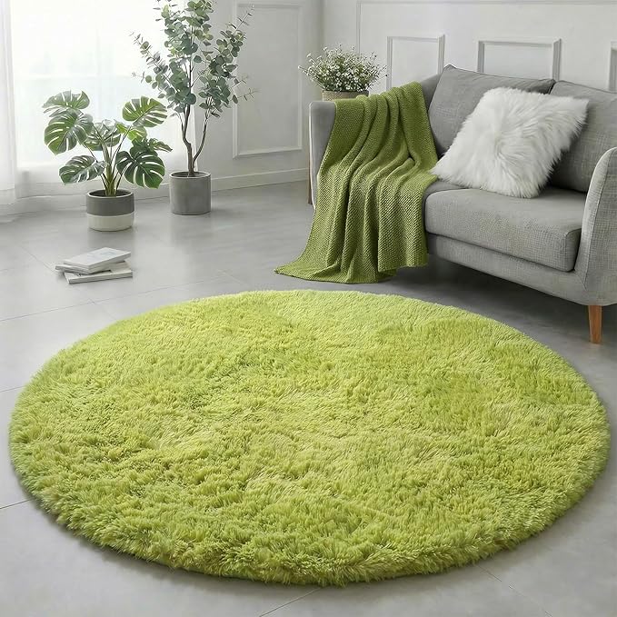 Amdrebio Grass Green Round Area Rug 7Ft - Image 5
