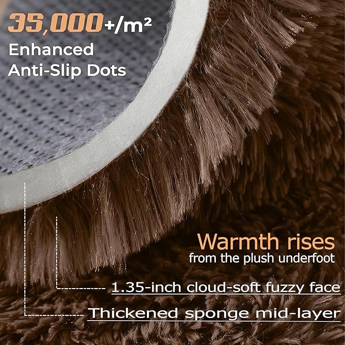 5x8 Area Rug for Living Room: Fluffy Shag Soft Washable Rugs Fuzzy Plush Indoor - Image 3
