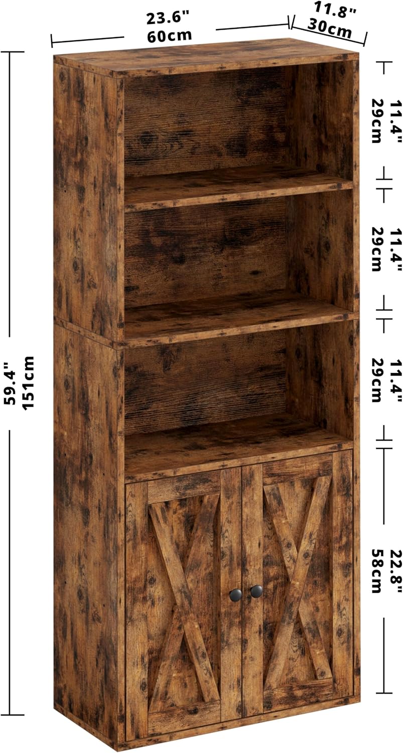 IRONCK Industrial Bookshelves and Bookcases with Doors and Shelves