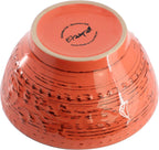 Elama Malibu Jasper 16-Piece Stoneware Embossed Pattern Reactive Glaze Orange Dinnerware Set, Tableware, Serveware Set (Jasper Orange)
