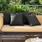 MIULEE Pack of 4 Decorative Outdoor Throw Pillow Covers Linen Waterproof Pillow - Image 2