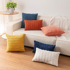 Pack of 2 Corduroy Decorative Throw Pillow Covers 12x24 Inch Soft Striped - Image 6