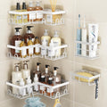 Corner Shower Caddy 5 Pack Adhesive Stainless Steel Organizer White