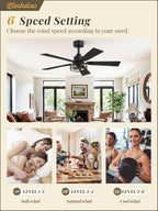 Fanbulous 42 Inch Farmhouse Rustic Ceiling Fan with Light & Remote