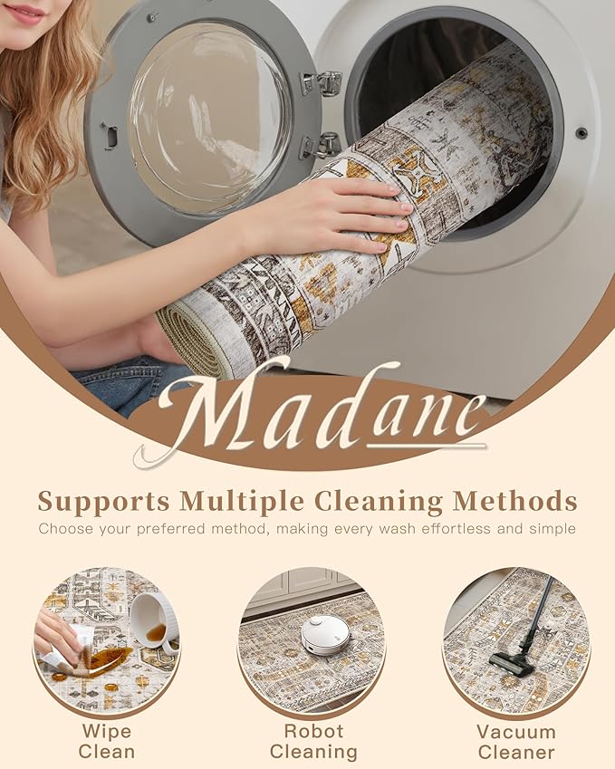 Madane Hallway Runner Rug 2x12, Extra Long Washable Runner Rugs - Image 9