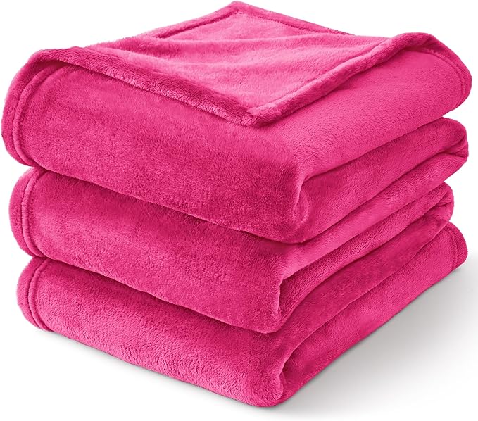 BEDELITE Fleece Blankets Queen Size Hot Pink Throw Blankets - Image 7