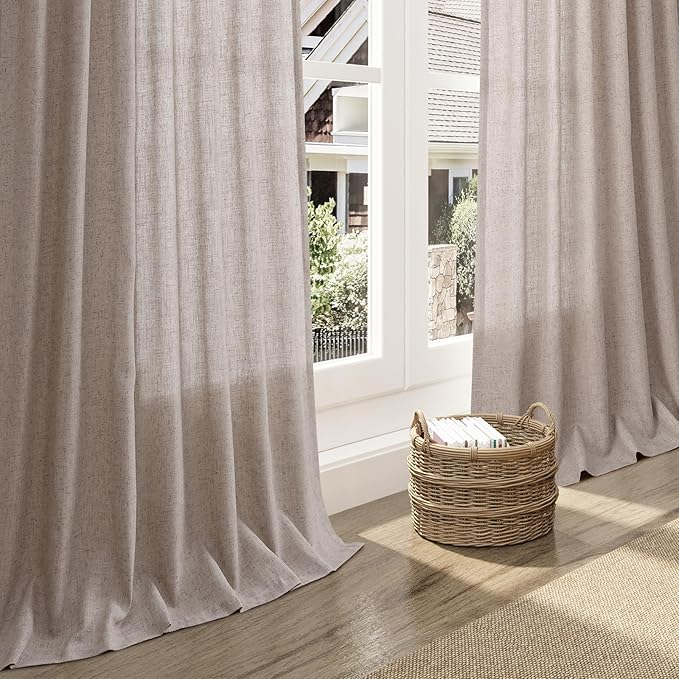 Brownish Grey Linen Curtains 63 Inches Long - Image 6