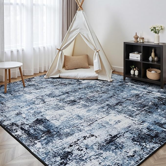 Rugflix 4x6 Area Rug for Living Room, Washable Non-Slip Stain-Resistant Low Pile - Image 8