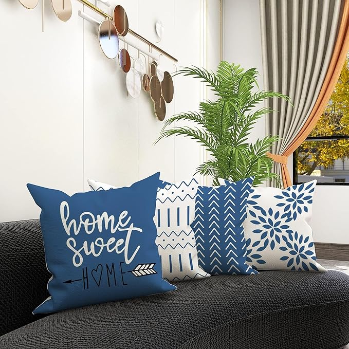YCOLL Pillow Covers 20x20 Set of 4, Modern Sofa Throw Pillow Cover, Decorative - Image 6