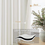Guken Ivory 100% Blackout Linen Curtains 42 Inch Wide by 84 Inch - Image 4