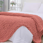 Bigacogo Chunky Knit Throw Blanket by Bigacogo