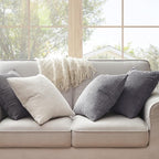 Topfinel 55x55cm Gray Set of 4 Corduroy Pillow Covers Cushion Cover Decorative - Image 4