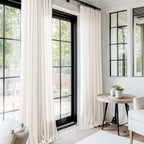 2 Panels Set Cream Linen Curtains 108 inches Long - Image 7