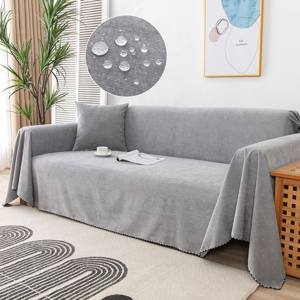 Couch Cover for Sofa Pet Friendly, Light Gray 71" x 134"