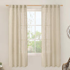 LAMIT Light Filtering Linen Curtains 72 Inches Long by LAMIT
