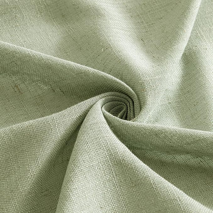 MIULEE Sage Green Linen Curtains 90 Inch Long - Image 8