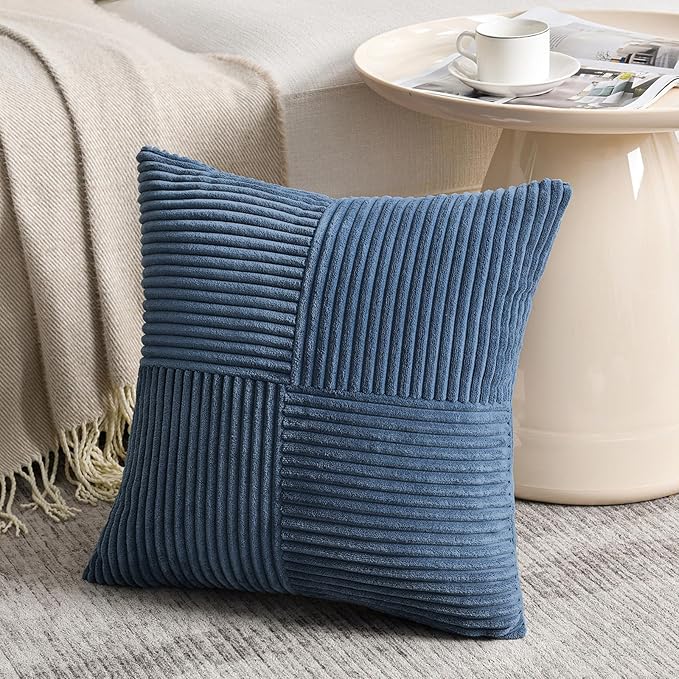 Fancy Homi 2 Packs Dusty Blue Samll Decorative Throw Pillow Covers 14x14 Inch - Image 2