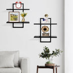 Floating Shelves for Wall,Decorative Wall Shelves Black,Plants Shelf Framed