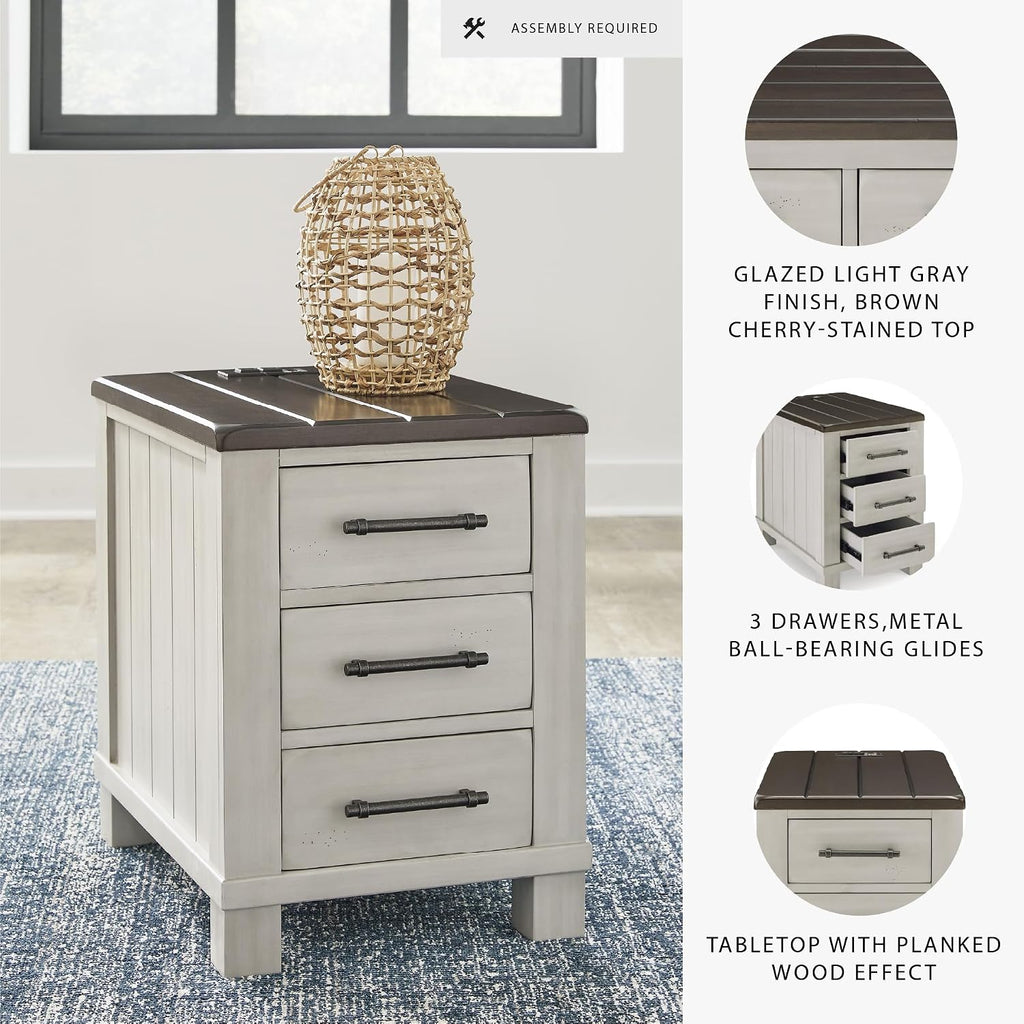 Signature Design by Ashley Chairside End Table with Charging Station