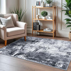 KOZYFLY Modern Abstract 3x5 Rug Gray Washable Rug Entry Rug, Soft Non-Slip - Image 7
