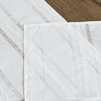 Artoid Mode White Rustic Cotton Linen Table Runner 13x72 Inch
