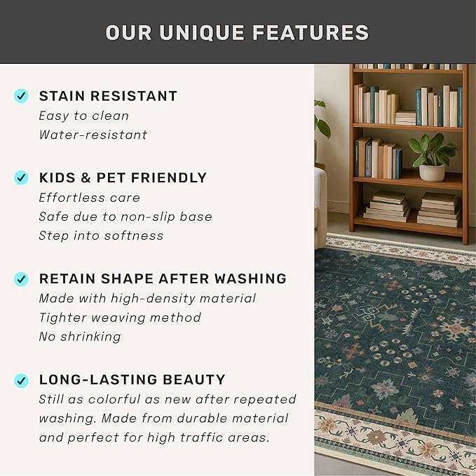 Dark Green Oushak 3x4 Large Entryway Rug - Image 7