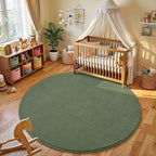Amearea Sage Green Round Area Rugs 4ft Washable Circle Rugs - Image 2