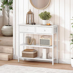 HOOBRO 29.5" Narrow Console Table with 2 Fabric Drawers, Small Sofa Table
