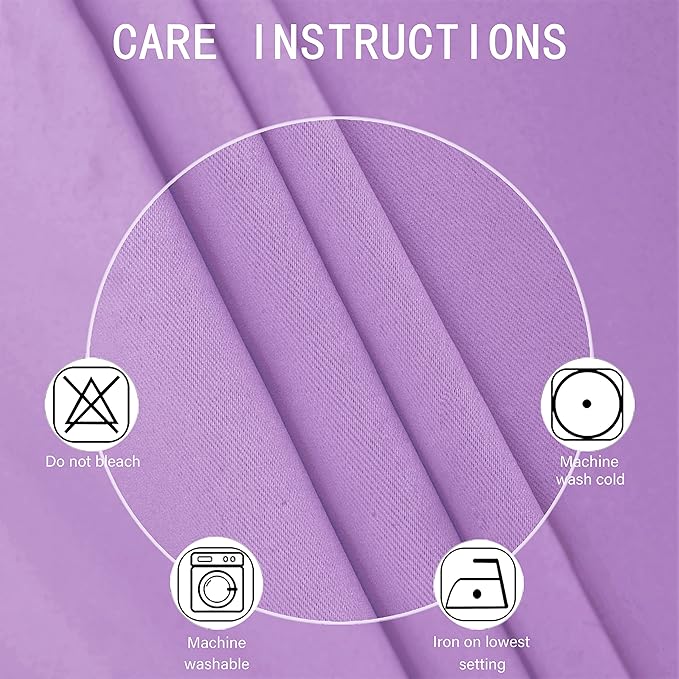 LEMOMO Lavender Blackout Curtains 66 x 63 Inch Length/Set of 2 Curtain - Image 4