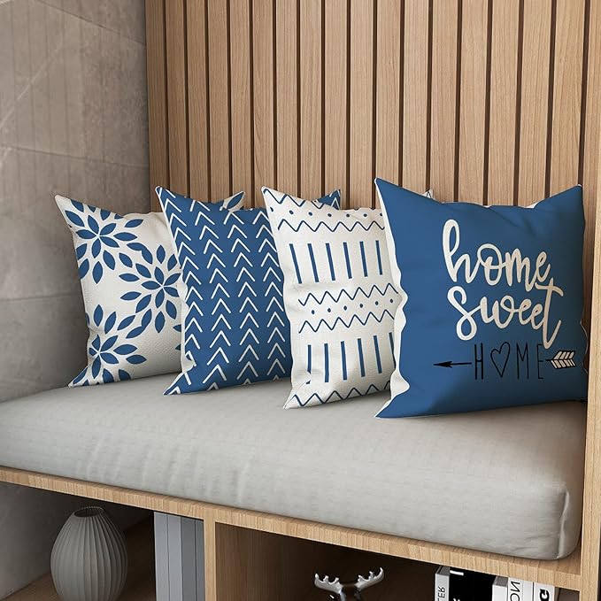 YCOLL Pillow Covers 16x16 Set of 4, Modern Sofa Throw Pillow Cover, Decorative - Image 2