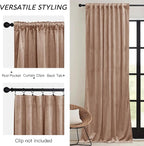 RYB HOME Blush Velvet Curtains 72 inches - Image 3