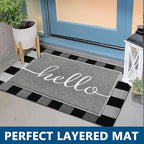 EARTHALL Door Mat Outside Inside Hello Doormat, Durable Floor Mat Non Slip Mat - Image 3