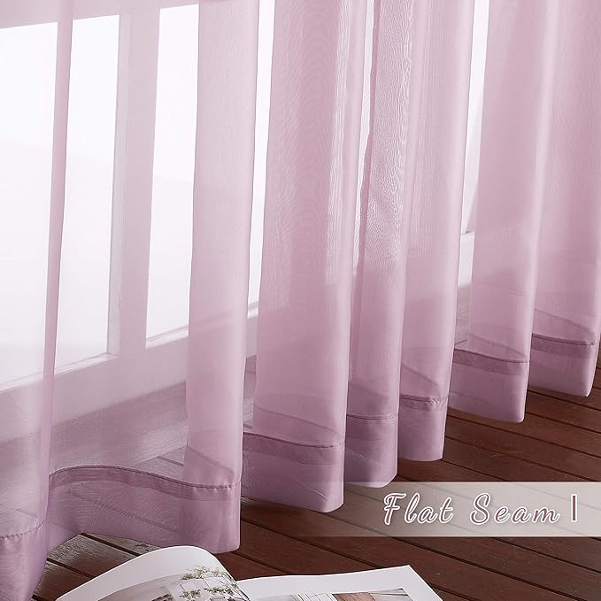 NICETOWN Bedroom Sheer Curtains 63 inch Length - Image 6