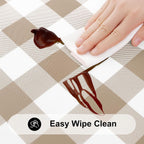 Smiry 57"-68" Picnic Table Cloth, Flannel Backed Vinyl Fitted Tablecloths