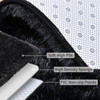 Soft Runner Rugs for Bedroom Hallways, 2x6 Black Fluffy Shag Throw Area Rug Non - Image 6