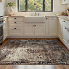 Area Rug 4x6 Brown Rug Washable Boho Rugs Non Slip Low Pile Abstract Coffee by OmpaaHomeDecor