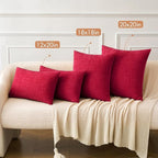 MIULEE Pack of 2 Red Couch Throw Pillow Covers 12x20 Inch Soft Chenille Lumbar - Image 5