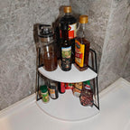2 Tier Bathroom Counter Organizer,Standing Rack Cosmetic Holder,Wood Bathroom Organizer,Vanity Organizer Bathroom Counter Tray,for Bathroom,Bedroom (White)
