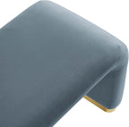 Modway EEI-6734-BRA-CAB Koda Performance Velvet Waterfall Long Bench, Brass Cadet Blue