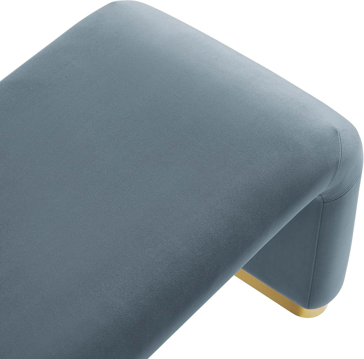 Modway EEI-6734-BRA-CAB Koda Performance Velvet Waterfall Long Bench, Brass Cadet Blue
