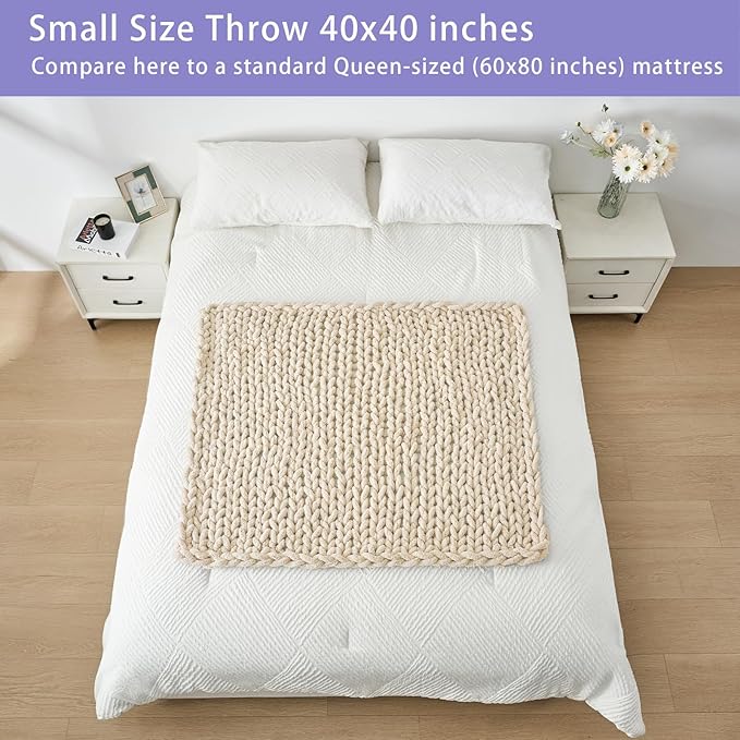 Bigacogo Chunky Knit Throw Blanket - Image 5