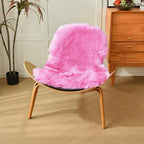 duduta Hot Pink Faux Sheepskin Throw Rug 2x3 ft, Fluffy Shag Rug - Image 5