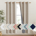 NICETOWN Oatmeal Vintage Open Linen Weave Flax Thermal Curtains, 100% Blackout by NICETOWN