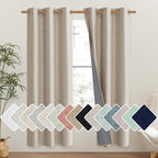 NICETOWN Oatmeal Vintage Open Linen Weave Flax Thermal Curtains, 100% Blackout by NICETOWN